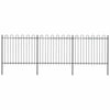 Recinzione da giardino VidaXL con parte superiore ad anello in acciaio 537x150 cm nera