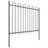 Recinzione da giardino VidaXL con parte superiore ad anello in acciaio 537x150 cm nera