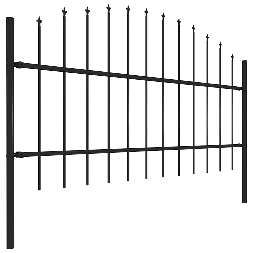 Recinzione da giardino Vidaxxl con punta di lancia in acciaio 359x100 cm nera