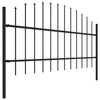 Valla de jardín vidaxxl con punta de lanza de acero 359x100 cm negra