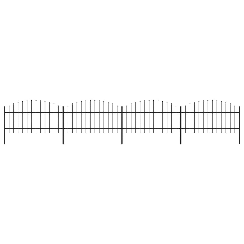 Vidaxl Garden Fence con Spears Top (1-1,25) x6,8 m in acciaio nero