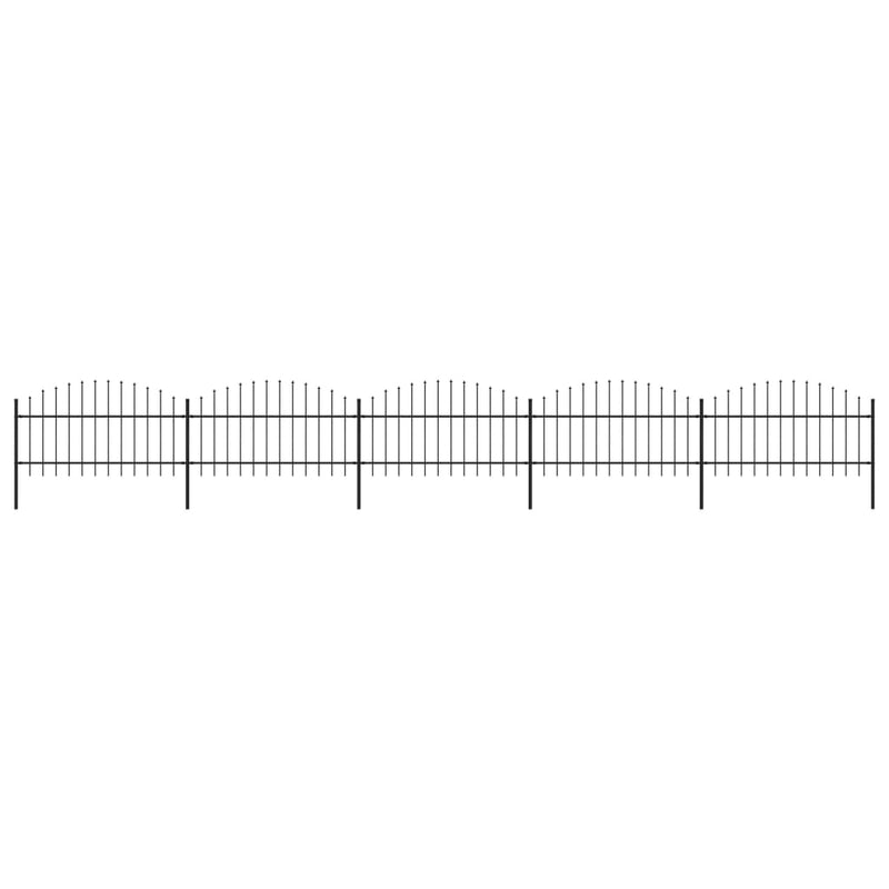 Vidaxl Garden Fence With Spears Top (1-1.25) x8.5 m de acero negro