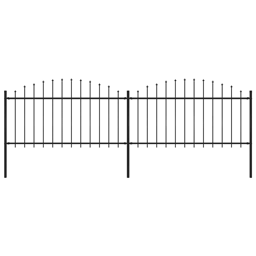 Vidaxl Garden Fence con Spears Top (1.25-1.5) x3,4 m in acciaio nero