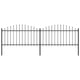 Vidaxl Garden Fence con Spears Top (1.25-1.5) x3,4 m in acciaio nero