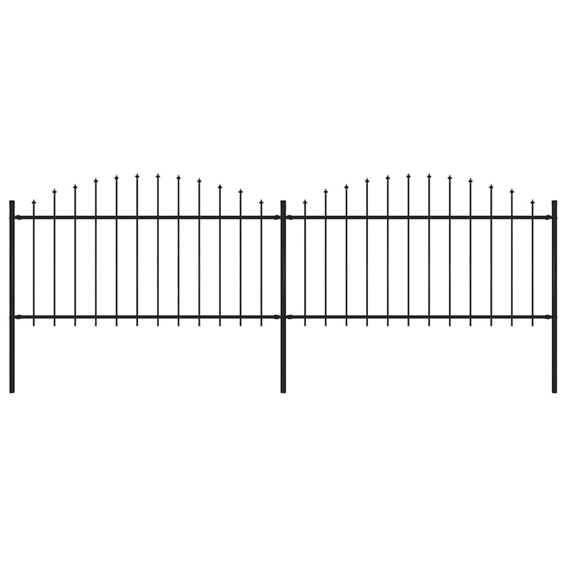 Vidaxl Garden Fence con Spears Top (1.25-1.5) x3,4 m in acciaio nero
