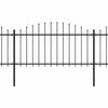Vidaxl Garden Fence con Spears Top (1.25-1.5) x3,4 m in acciaio nero