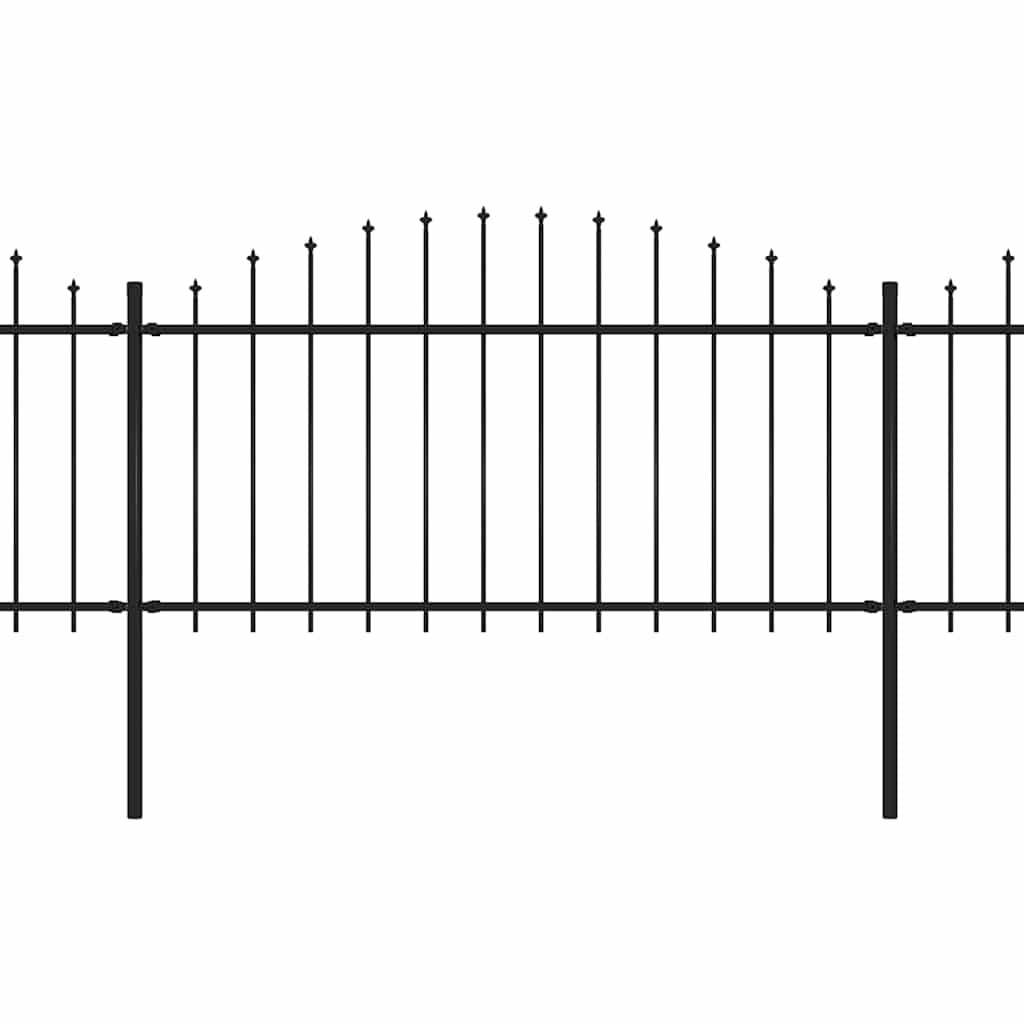 Vidaxl Garden Fence con Spears Top (1.25-1.5) x3,4 m in acciaio nero