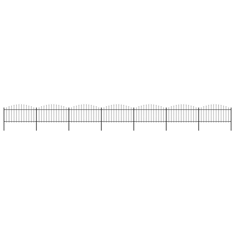 Vidaxl Garden Fence With Spears Top (1.25-1.5) X11.9 m de acero negro