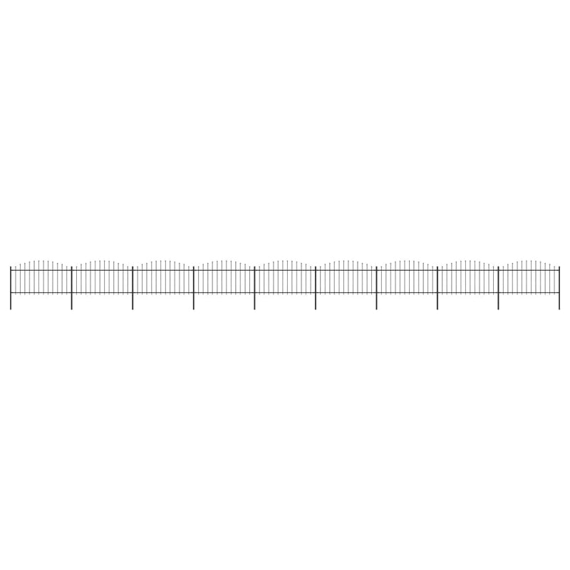 Vidaxl Garden Fence con Spears Top (1.25-1.5) x15.3 m in acciaio nero
