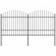 Vidaxl Garden Fence con Spears Top (1,5-1,75) x3,4 m in acciaio nero