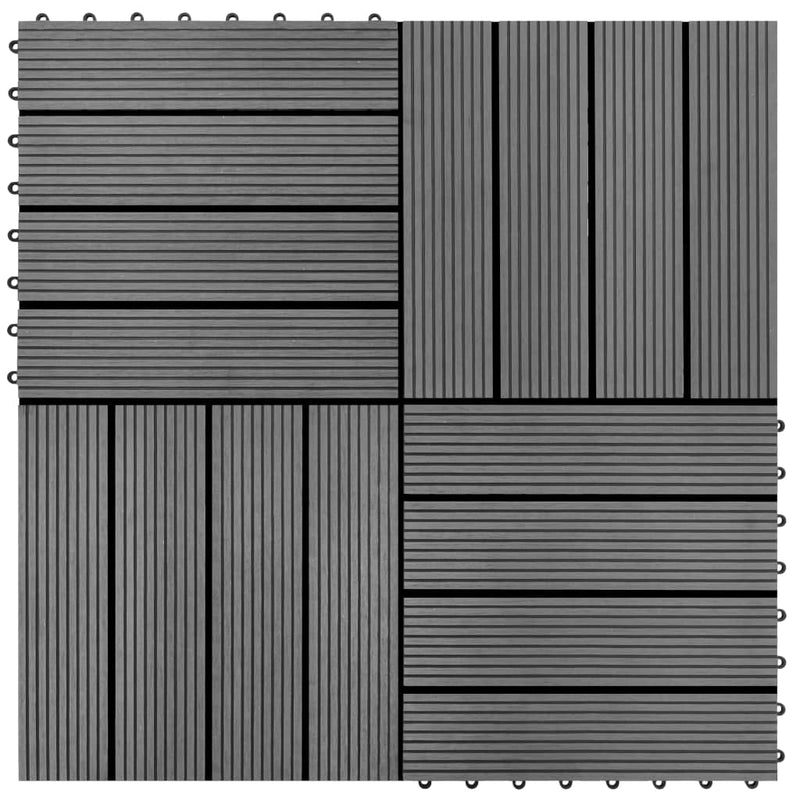VidaXL 22 st Terrastegels 30x30 cm 2 m² HKC grijs