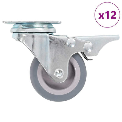 Vidaxxl 12 pcs swivel wheels 50 mm