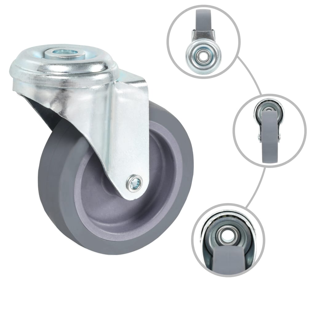 Vidaxl 12 ruedas giratorias con orificio pasante 75 mm