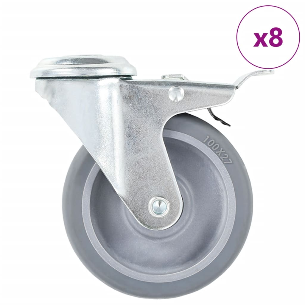 Vidaxl 8 ° Ruedas giratorias con agujeros de perno 100 mm