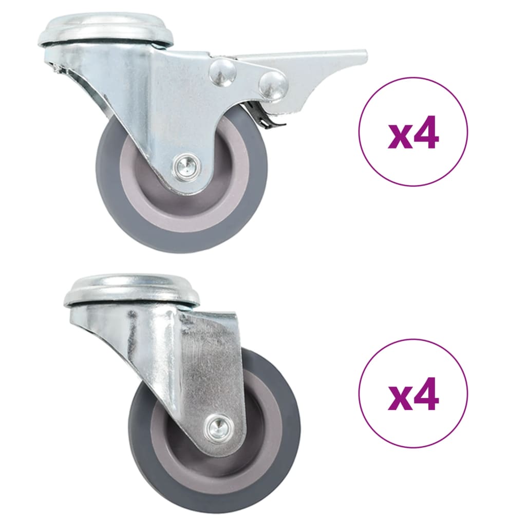 Vidaxl 8 ° Ruedas giratorias con agujeros de perno 50 mm