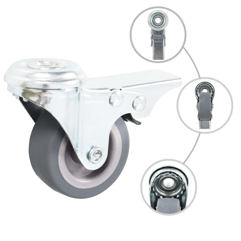 Vidaxl 8 ° Ruedas giratorias con agujeros de perno 50 mm