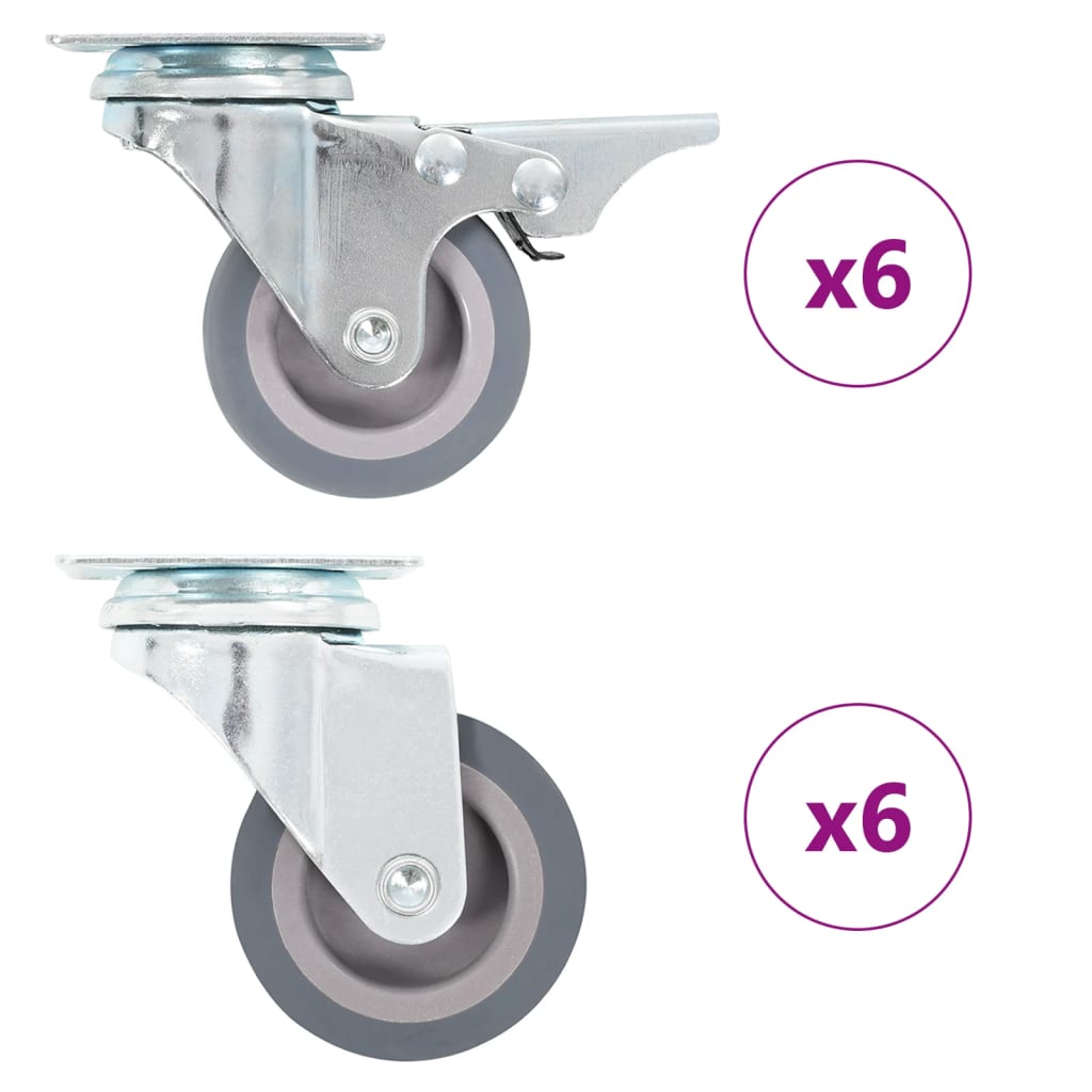 VIDAXL 12 Ruote girevoli ST 50 mm