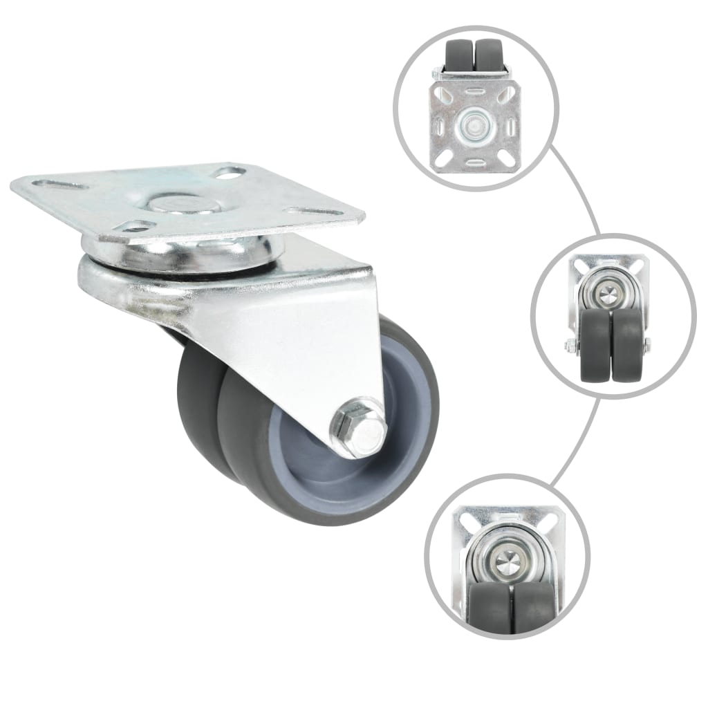 Vidaxl 16 ruedas giratorias dobles 50 mm