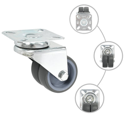 Vidaxl 16 ruedas giratorias dobles 50 mm
