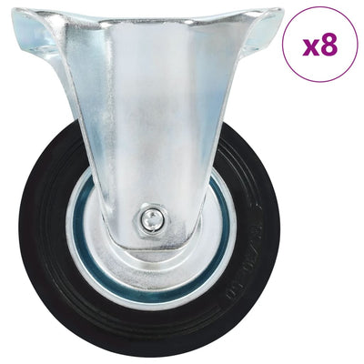 Vidaxl 8 piezas ruedas fijas 100 mm