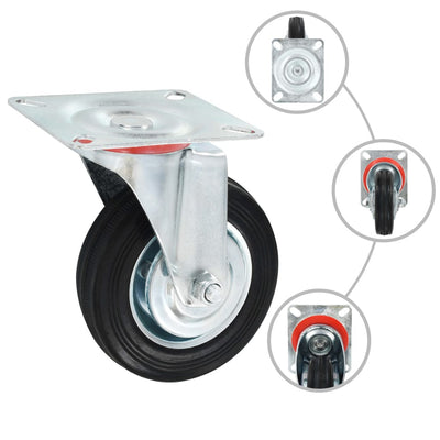 Vidaxl 16 st zwenkwielen 100 mm