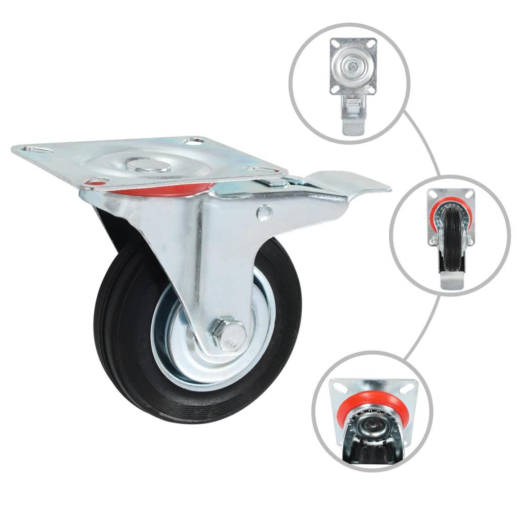 Vidaxl 8 ST giratoria ruedas 100 mm
