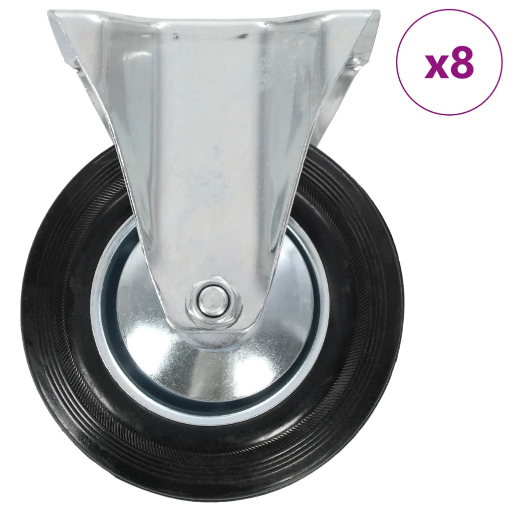 Vidaxl 8 piezas ruedas fijas 160 mm