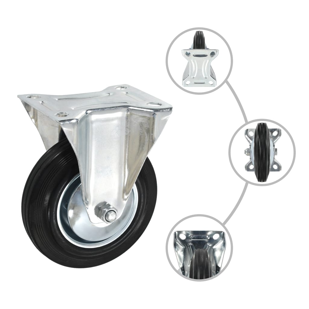 Vidaxl 8 piezas ruedas fijas 160 mm