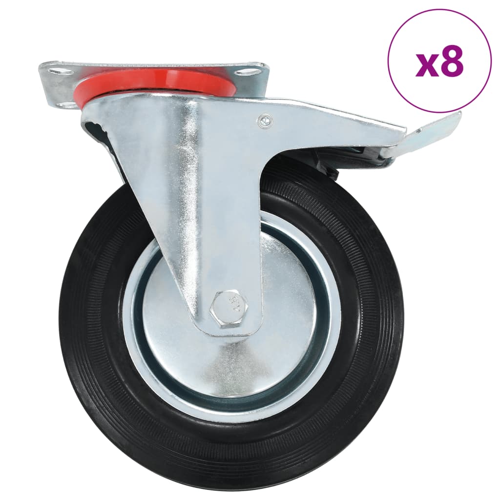 Vidaxxl 8 piezas ruedas giratorias 200 mm