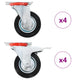 Vidaxl 8 ST giratoria ruedas 100 mm