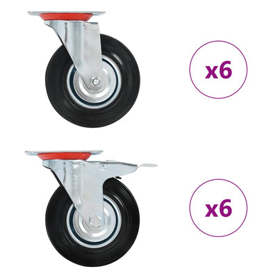 Vidaxl 12 ST giratorios 125 mm
