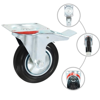 Vidaxl 12 st zwenkwielen 160 mm