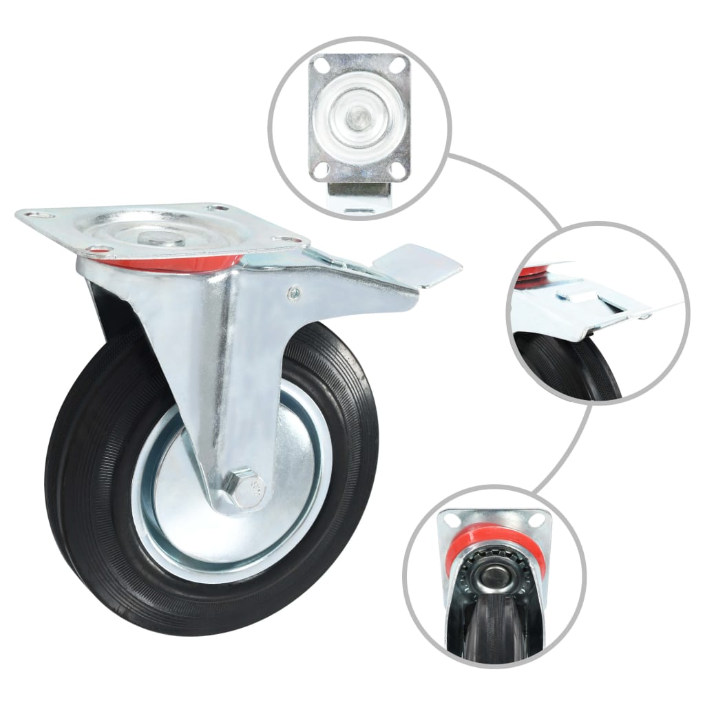 Vidaxxl 8 ruote piroettanti 200 mm