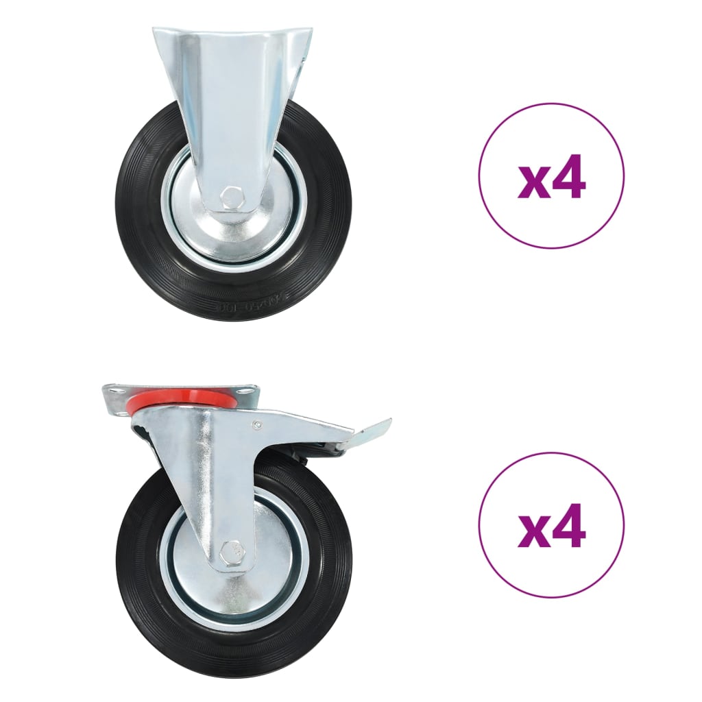 Vidaxl 8 ST Wheels 200 mm