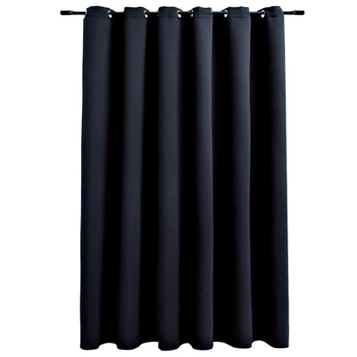 Blackout de cortina Vidaxl con anillos de metal 290x245 cm negro