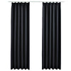 Cortinas de Vidaxl Blackout con ganchos 2 ST 140x225 cm Negro