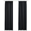 Cortinas Vidaxl Blackout con ganchos 2 PCS 140x245 cm Negro