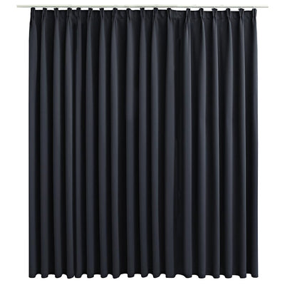 Vidaxl Cortina condenada con ganchos 290x245 cm negro