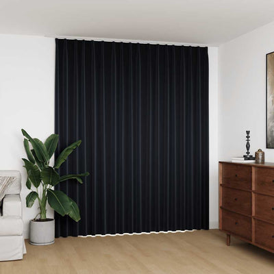 Vidaxl Cortina condenada con ganchos 290x245 cm negro