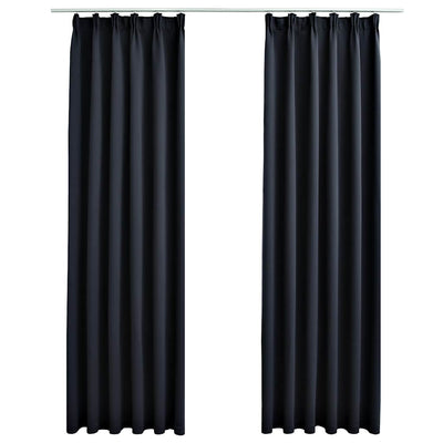 Cortinas Vidaxl Blackout con ganchos 2 ST 140x245 cm antracita