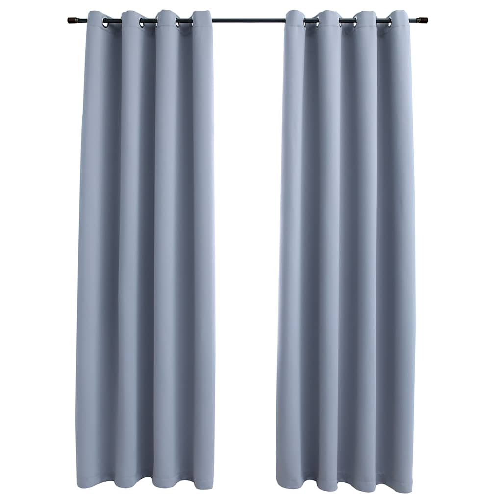 Cortina Vidaxl condenado con anillos de metal 2 ST 140x225 cm de gris