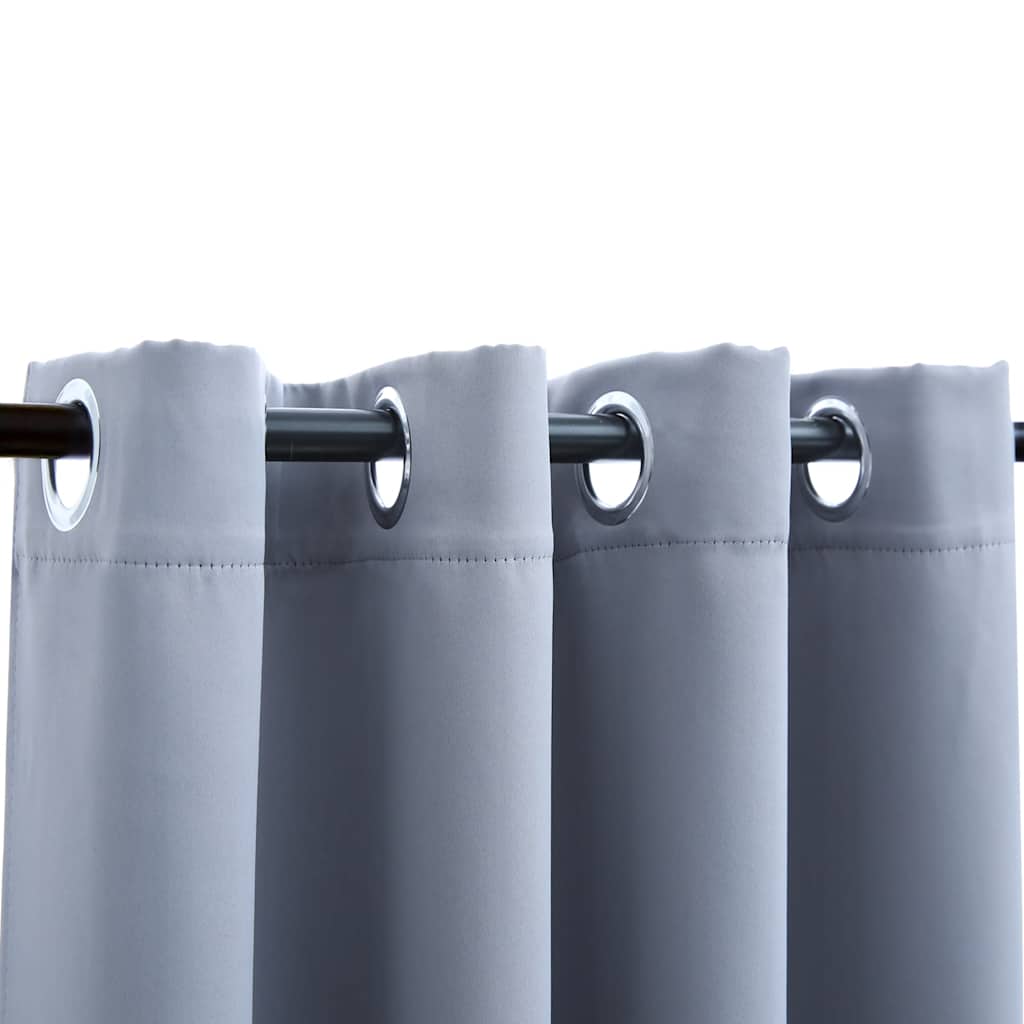 Cortina Vidaxl condenado con anillos de metal 2 ST 140x225 cm de gris