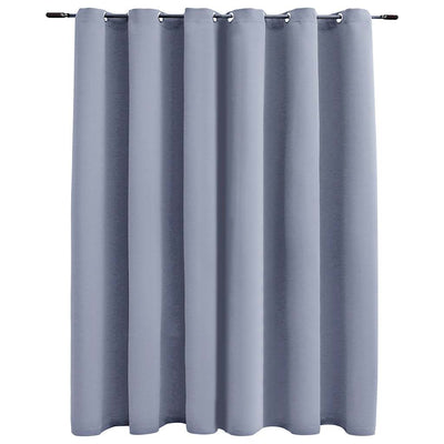 Blackout de cortina de Vidaxl con anillos de metal 290x245 cm de gris