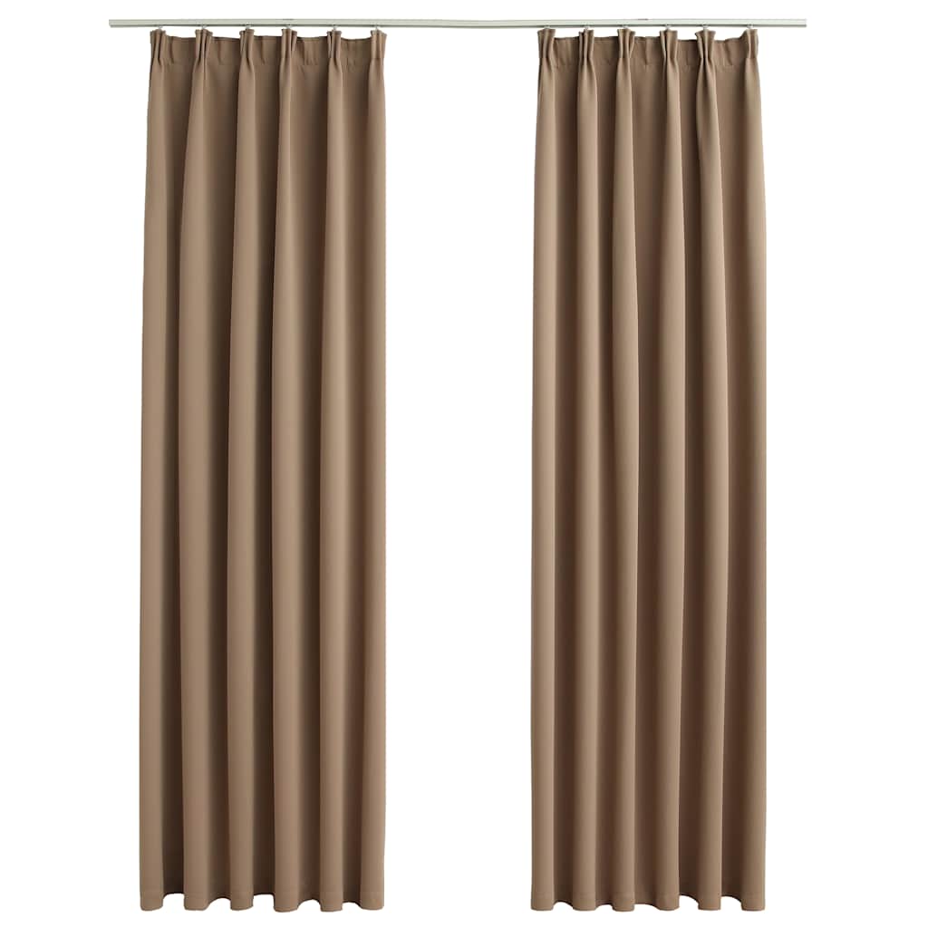 Tende oscuranti Vidaxx con ganci 2 pz 140x175 cm tortora