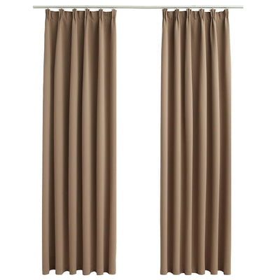 Blackout de cortinas Vidaxl con ganchos 2 ST 140X225 CM Taupe