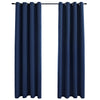 Curta di Vidaxl Dannocchia con anelli di metallo 2 ST 140x175 cm blu