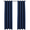 Curta di Vidaxl Dannocchia con anelli di metallo 2 ST 140x225 cm blu