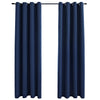 Curta di Vidaxl Dannocchia con anelli di metallo 2 St 140x245 cm blu