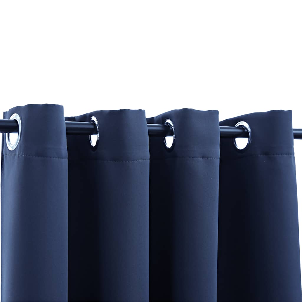 Curta di Vidaxl Dannocchia con anelli di metallo 290x245 cm blu