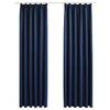 Cortinas de Vidaxl Blackout con ganchos 2 ST 140x175 cm azul